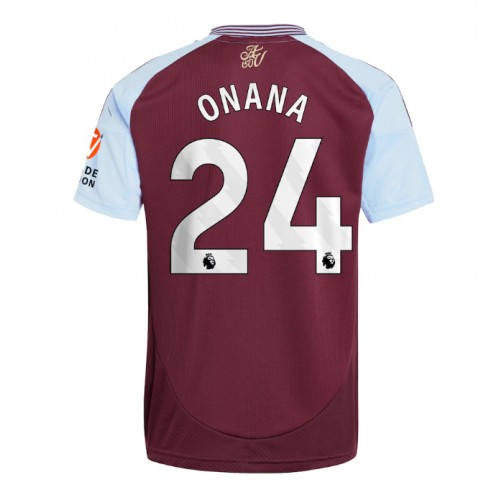 Fotbalové Dres Aston Villa Amadou Onana #24 Domácí 2024-25 Krátký Rukáv